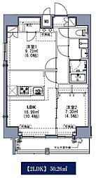 S-RESIDENCE 尾久azure 10階2LDKの間取り