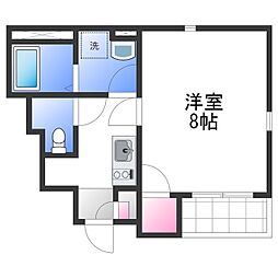 クレイノＨＩＧＡＳＨＩＮＯ 1階1Kの間取り