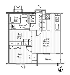 nido SAKURAGAOKA 1階2LDKの間取り
