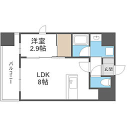 グランフォーレプライム千早 5階1LDKの間取り