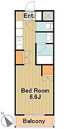 京王相模原線 京王堀之内駅 徒歩15分の賃貸マンション 1階1Kの間取り