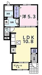 アルーシャ・Ｉ 1階1LDKの間取り
