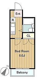 ベアーズハイム 1Kの間取図画像