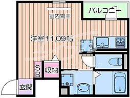 アイレックス京橋 ワンルームの間取図画像