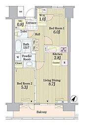 プライムアーバン東中野コート 2LDKの間取図画像