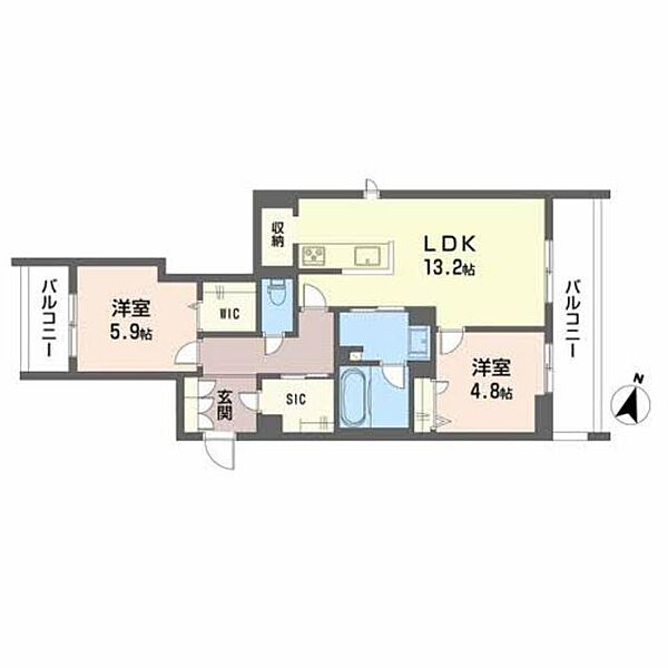 ベレオ　プティ　ボア A0201｜広島県福山市野上町１丁目(賃貸マンション2LDK・2階・64.69㎡)の写真 その2