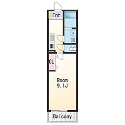JR紀勢本線 紀三井寺駅 徒歩23分の賃貸アパート 1階1Kの間取り