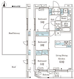 テラス杉並方南町 3LDKの間取図画像