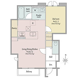 Windsor Court 1LDKの間取図画像