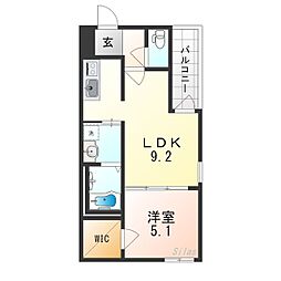 JR阪和線 長居駅 徒歩11分の賃貸アパート 3階1LDKの間取り