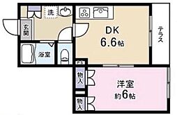 フォレスト目黒 1階1DKの間取り