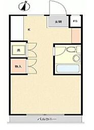 キャッスルマンション小田急相模原B号館 1Kの間取図画像