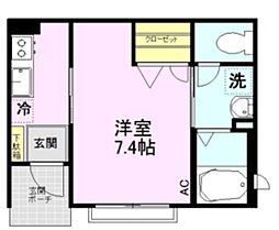 シャルマン本駒込 1階1Kの間取り
