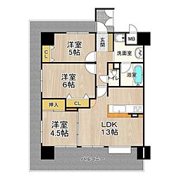 フェニックス堺東 11階3LDKの間取り