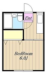 棚沢ハイツC 1Kの間取図画像