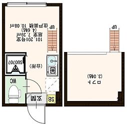 Grand Avenir 2階ワンルームの間取り