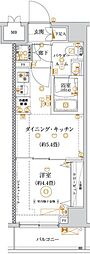 ガリシア亀戸水神 1DKの間取図画像