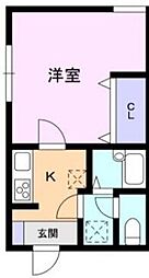 KAZU新宿 1Kの間取図画像