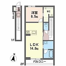 グランデＢ B203 ｜ 宮城県黒川郡大和町吉岡東２丁目6-6（賃貸アパート1LDK・2階・62.38㎡） その2