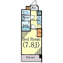 グランド・ガーラ代田橋 2階1Kの間取り