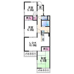 スクエアメゾン和歌山 6階3LDKの間取り