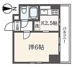 アセントマウンテン容湖 1Kの間取図画像