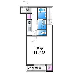 フジパレス長原5番館 1Kの間取図画像