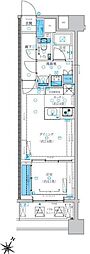 バースシティ横浜大通り公園 1DKの間取図画像