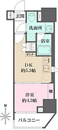 ルフォンプログレ元浅草マークス 1DKの間取図画像