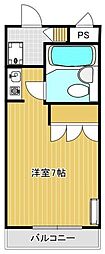 トップヒルハイツ ワンルームの間取図画像