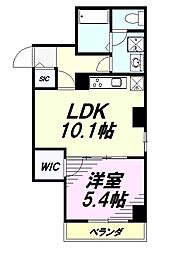 エム・ヒルズ 1LDKの間取図画像
