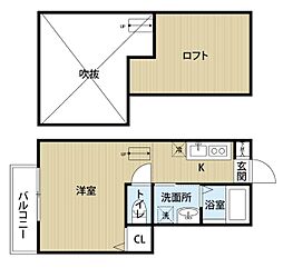 フラット ワンルームの間取図画像
