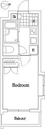 スカイコート馬込 1Kの間取図画像