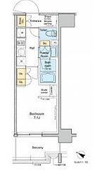 プラウドフラット両国サウス 9階1Kの間取り