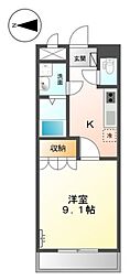 モンシェリ・カメリア 1Kの間取図画像