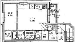 フェリオ緑ヶ丘 4階1LDKの間取り