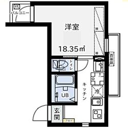 リージェンシー用賀 1Kの間取図画像
