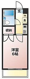 サンノーブル勝田台1番館 1Kの間取図画像