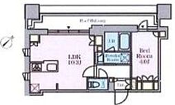クレストコート旗の台 4階1LDKの間取り