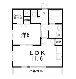 マリベールフォンテ 1LDKの間取図画像
