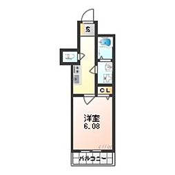 阪急京都本線 正雀駅 徒歩4分の賃貸マンション 4階1Kの間取り
