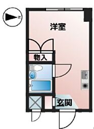 ブリッジワン ワンルームの間取図画像