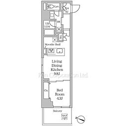 ＭＦＰＲコート日本橋人形町 8階1LDKの間取り