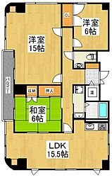 山和ビル 4階3LDKの間取り