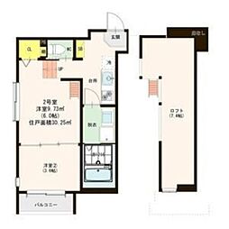 SayaReine Sugimoto 2階1LDKの間取り