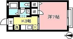 グランシード祖師谷 1Kの間取図画像