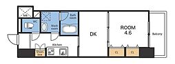 ノキアス新小岩 1DKの間取図画像