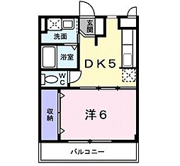 カーサ・フィオーレ2 1DKの間取図画像