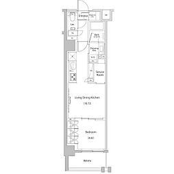ザ・パークハビオ文京江戸川橋 3階1LDKの間取り