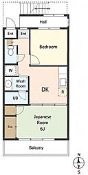 レソール千川北 2DKの間取図画像